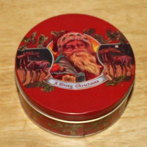 Vintage Santa Candle Tin